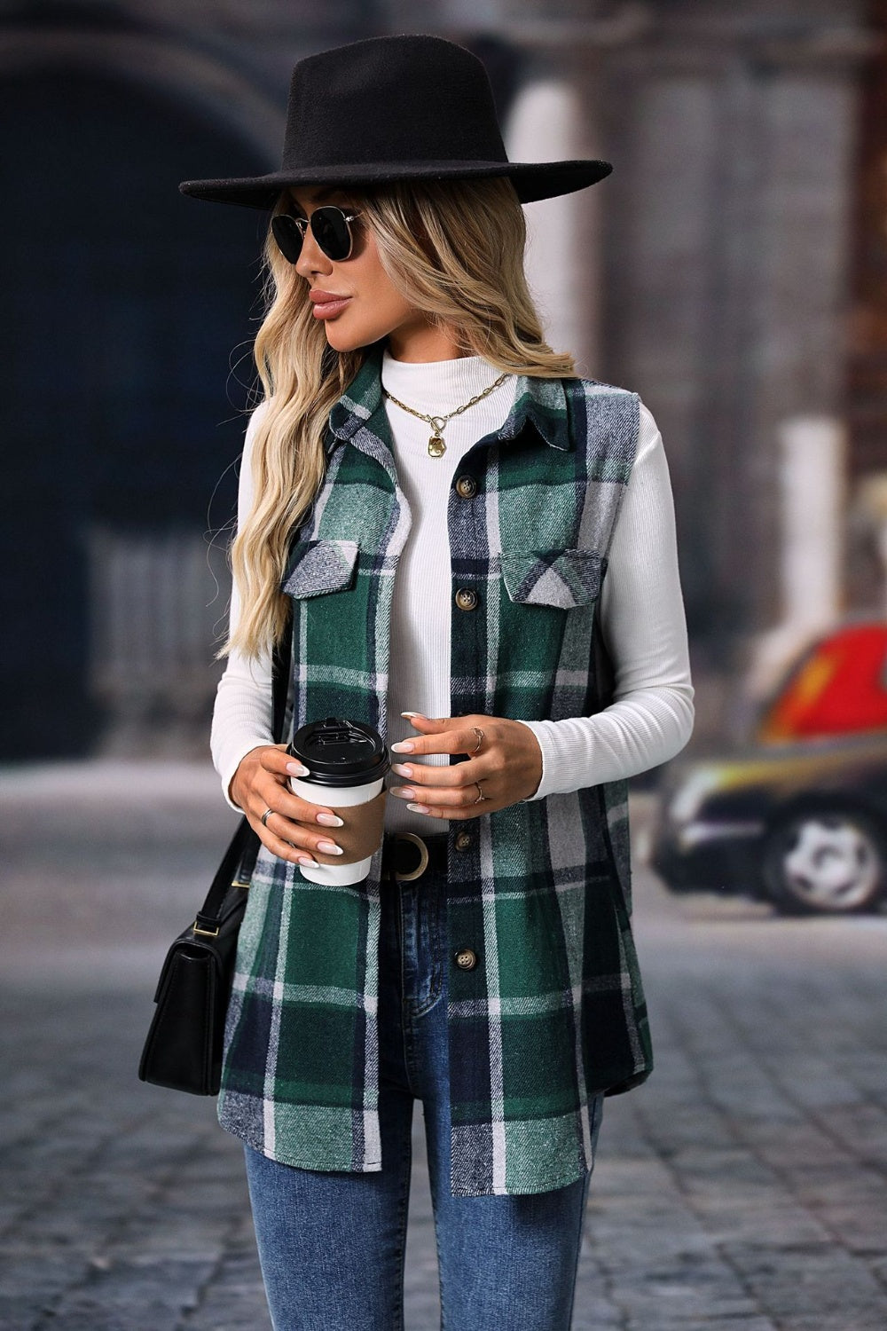 Plaid Coat Vest