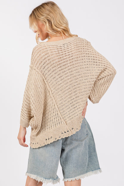 SAGE Distressed Stitch Sweater