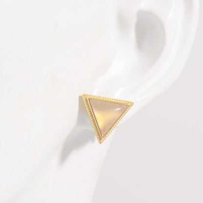 Triangle Opal Stud Earrings