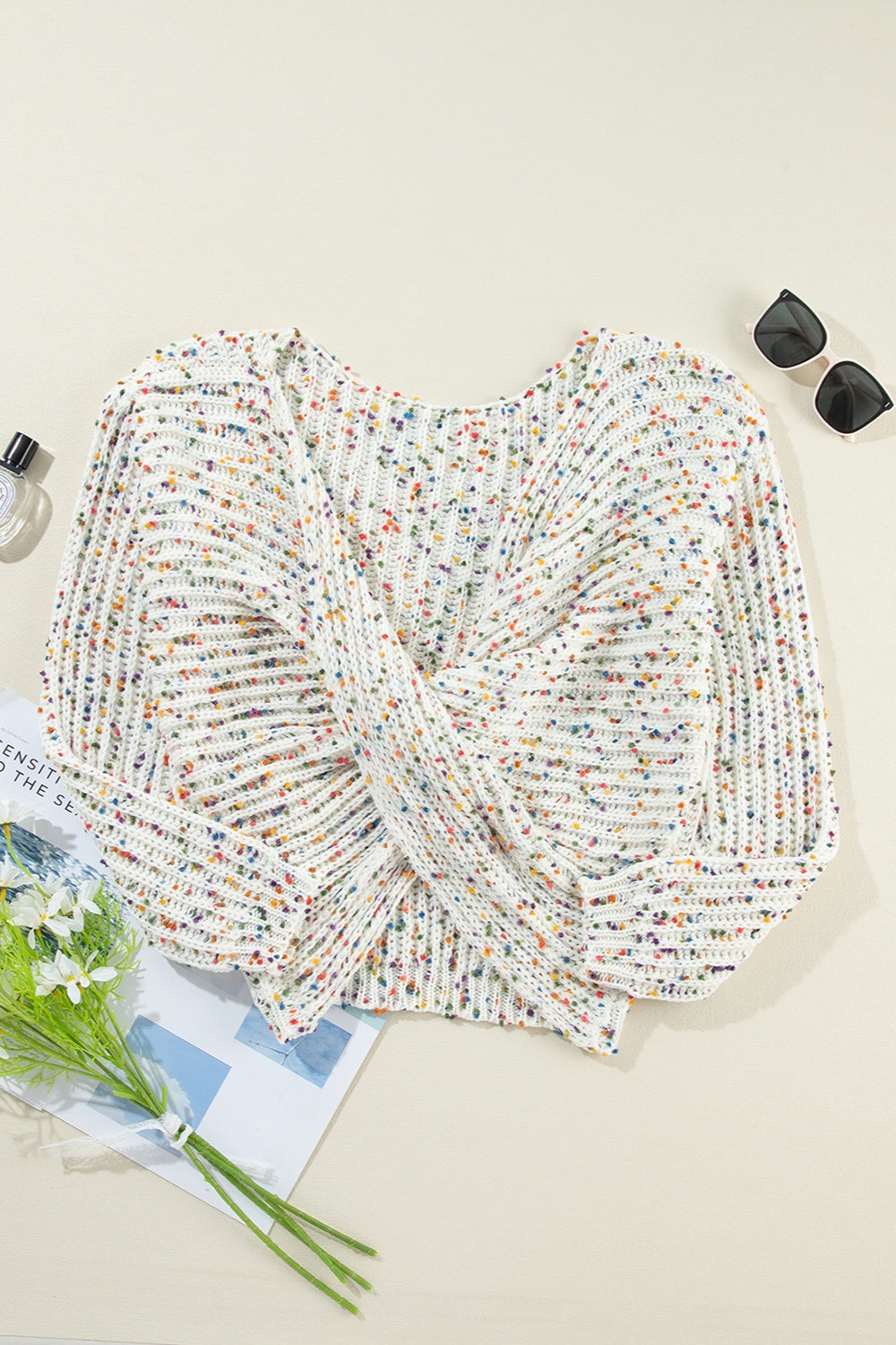 Confetti Open Back Sweater