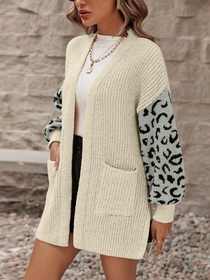 Pocketed Leopard Cardigan