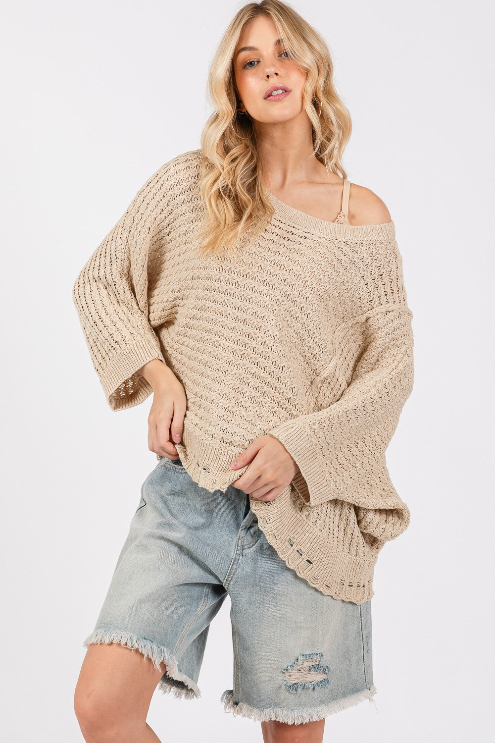 SAGE Distressed Stitch Sweater