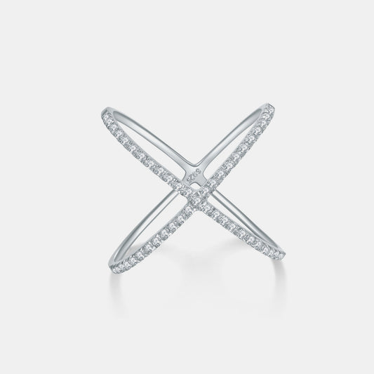 Moissanite Crisscross Ring