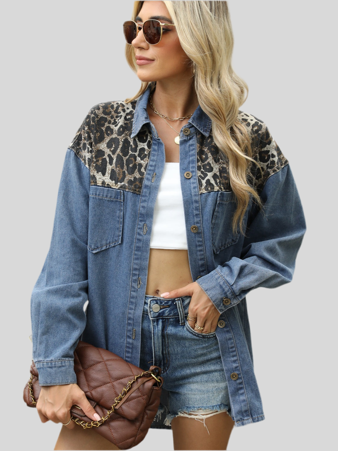 Leopard Denim Jacket