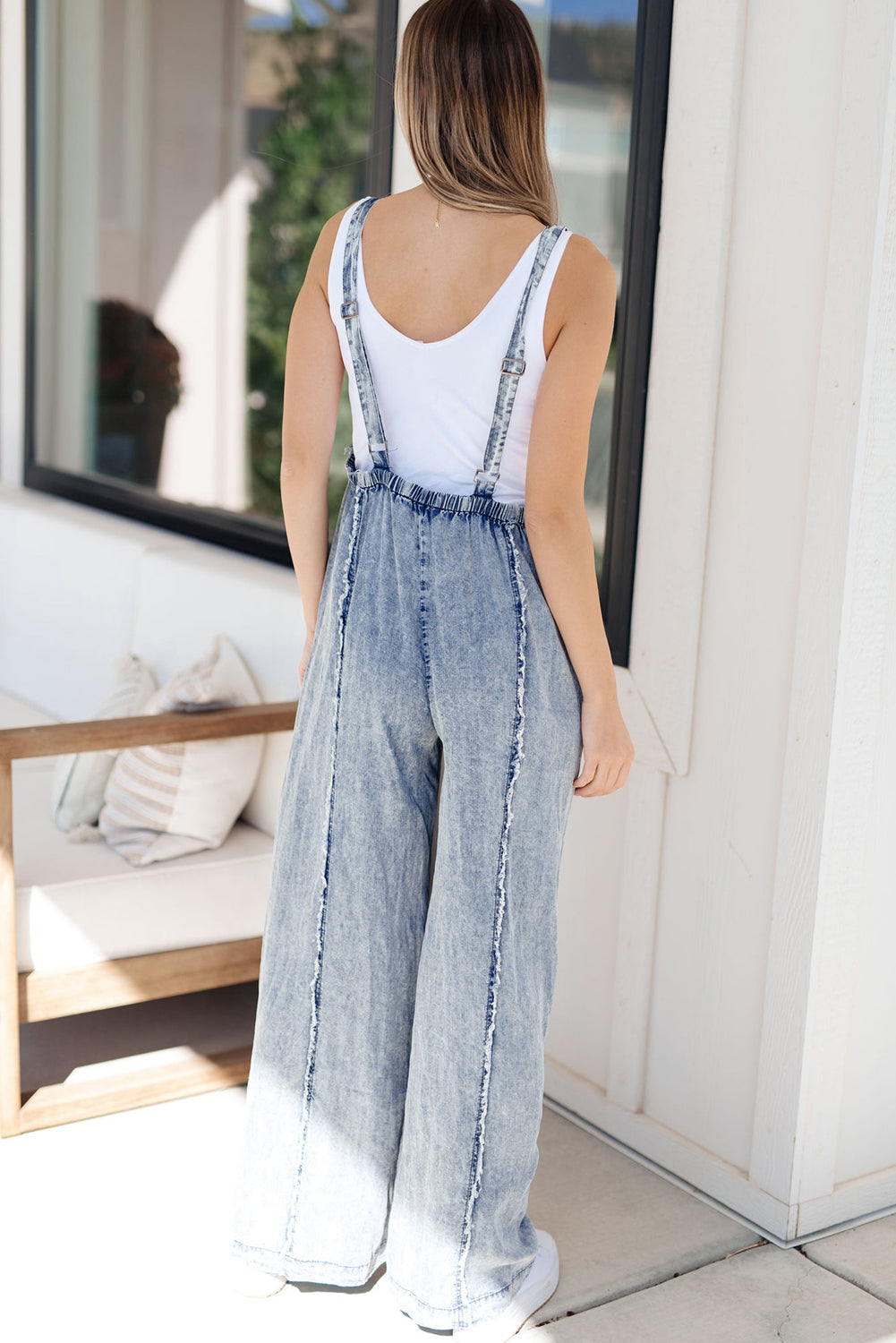 Beau Blue Wide Leg Denim Overall