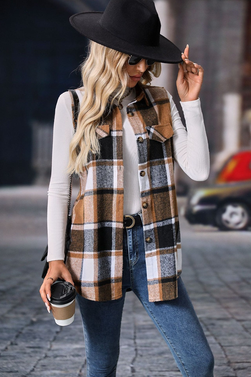 Plaid Coat Vest