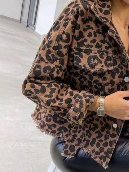 Leopard Denim Jacket