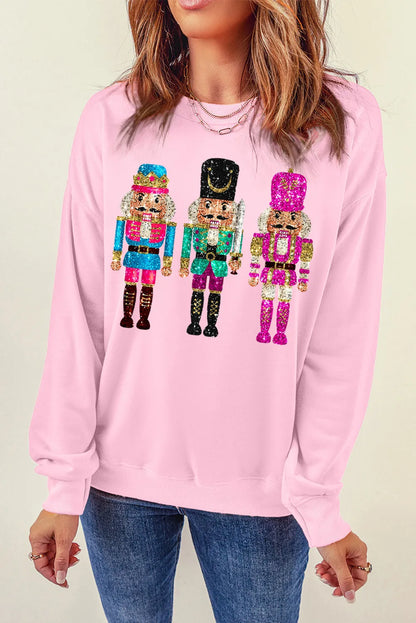 Nutcracker Round Neck Long Sleeve Sweatshirt