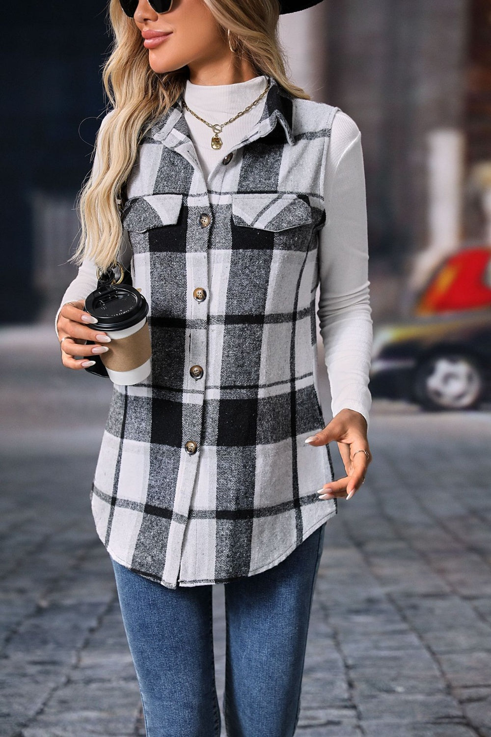 Plaid Coat Vest