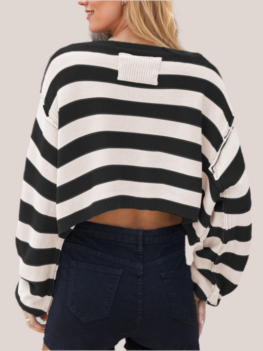 Edwards Striped Crop Sweater