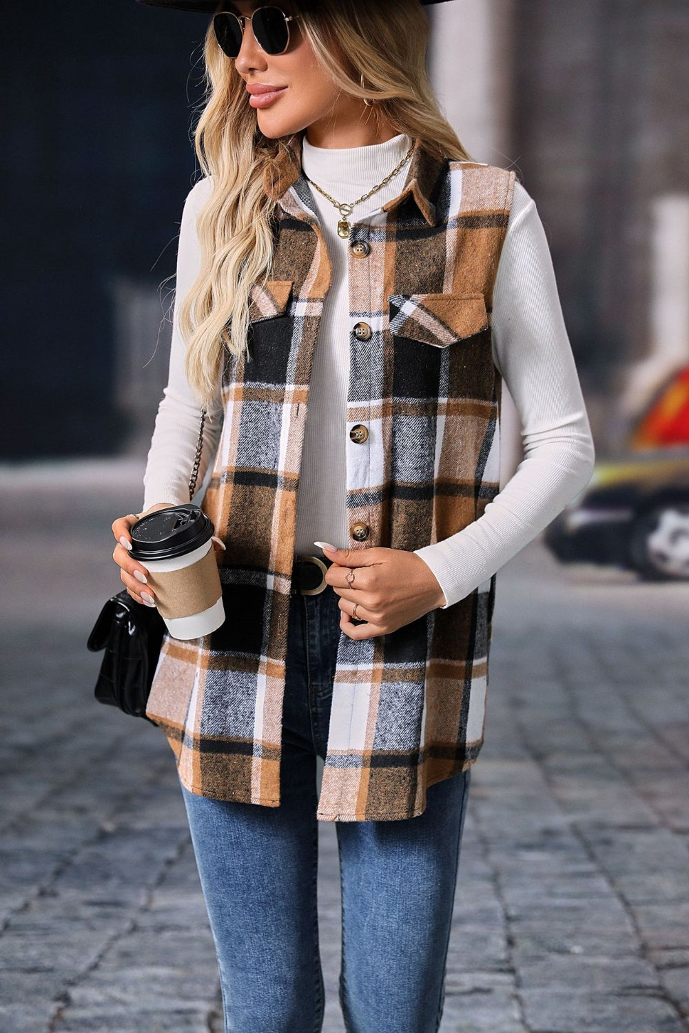 Plaid Coat Vest