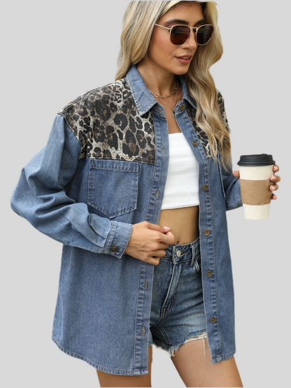 Leopard Denim Jacket