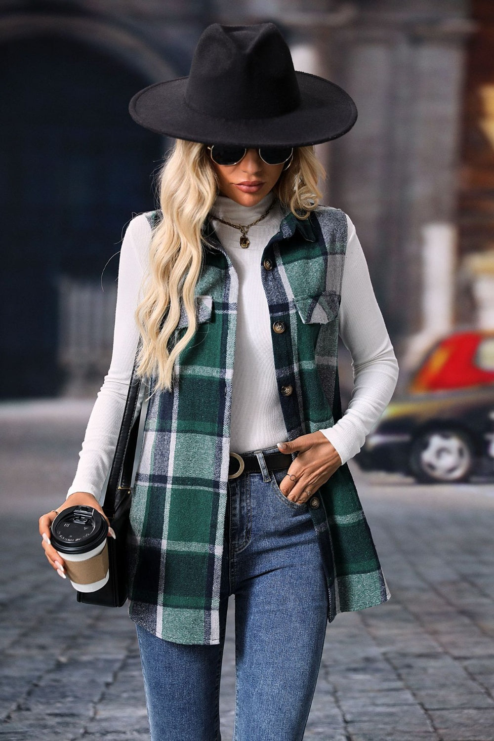 Plaid Coat Vest