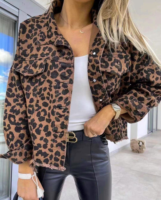 Leopard Denim Jacket