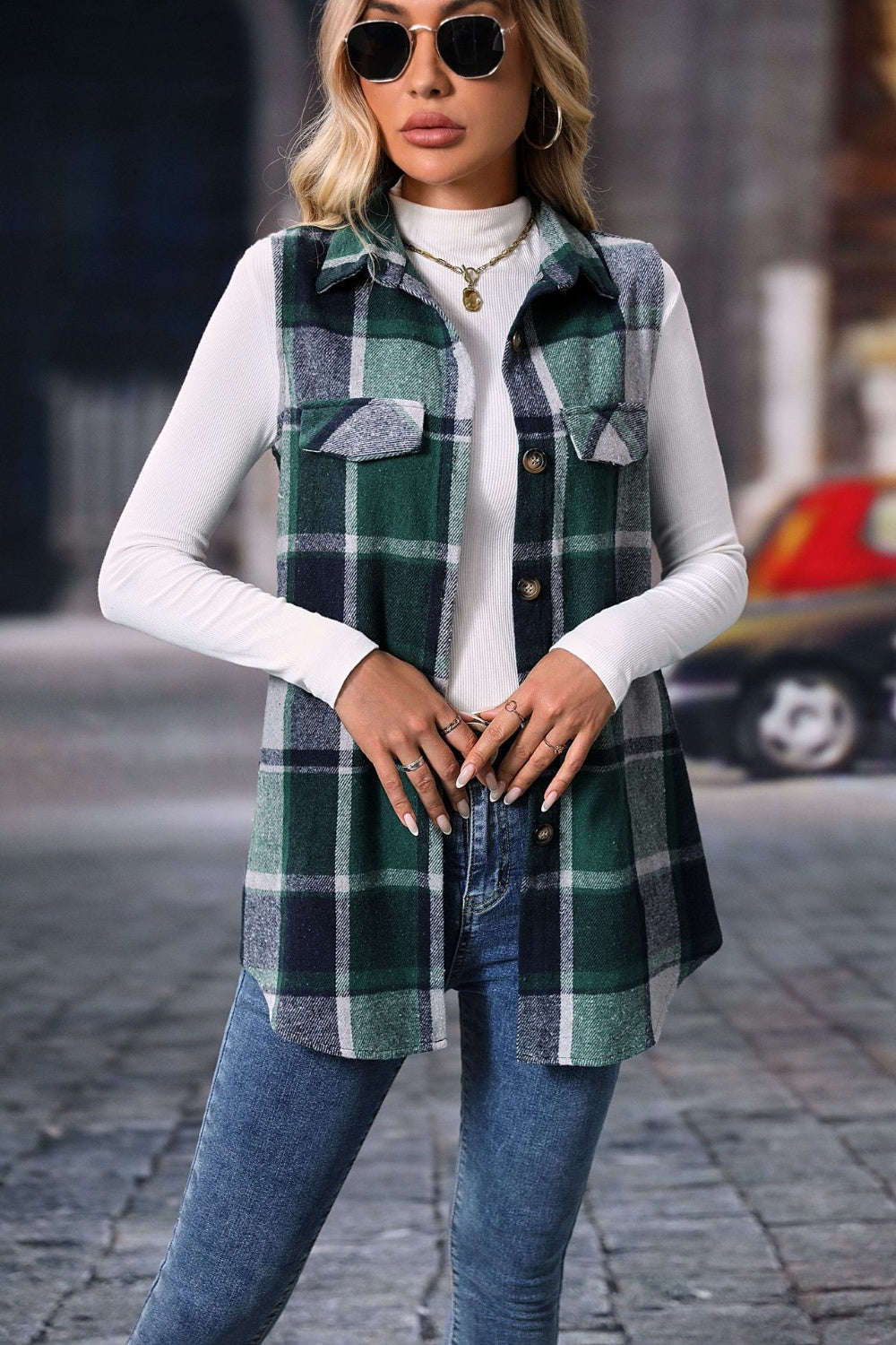 Plaid Coat Vest