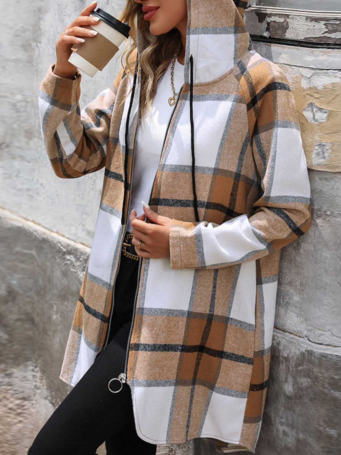 Camel Hooded Coat