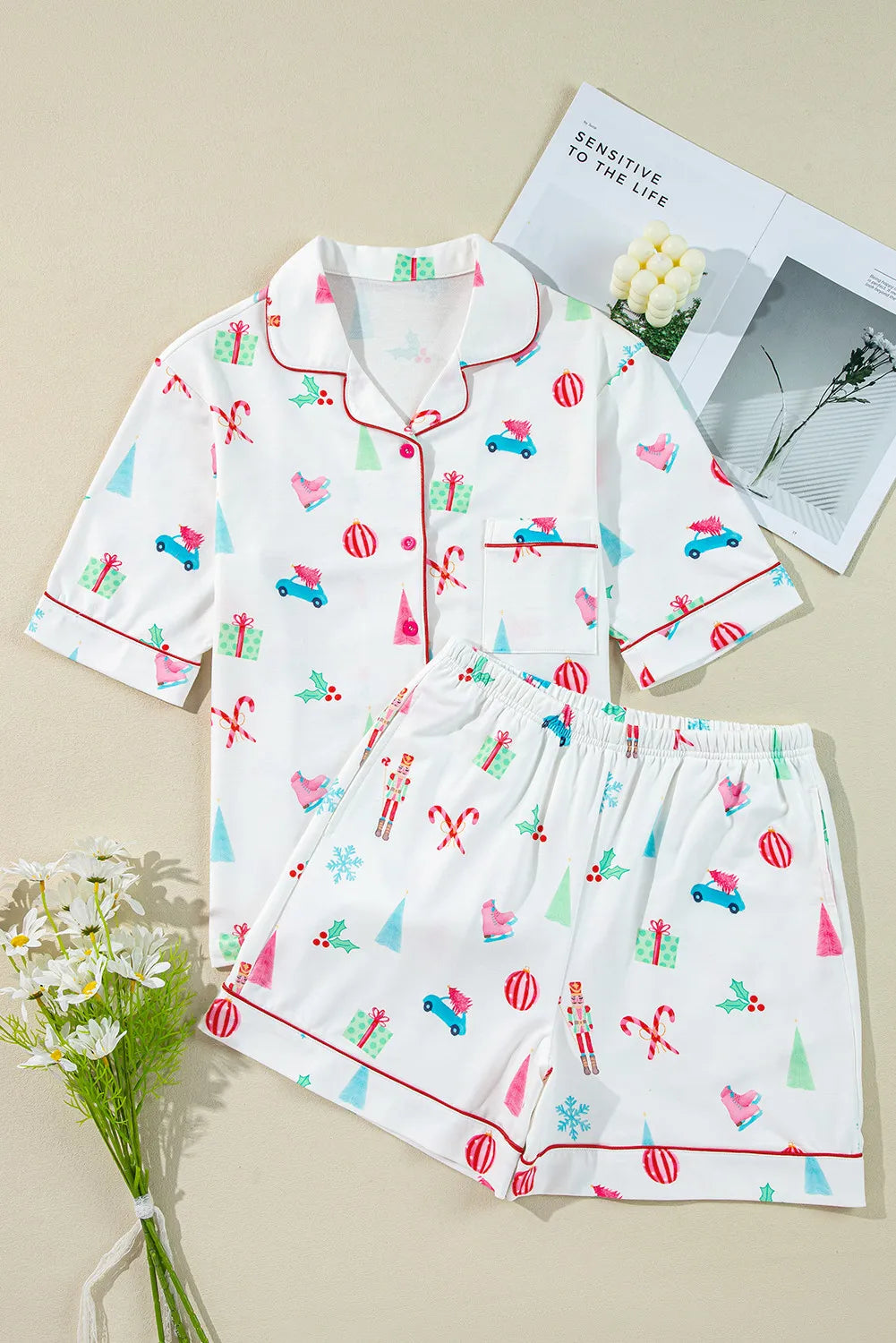 Christmas Fun Pajama Short Set