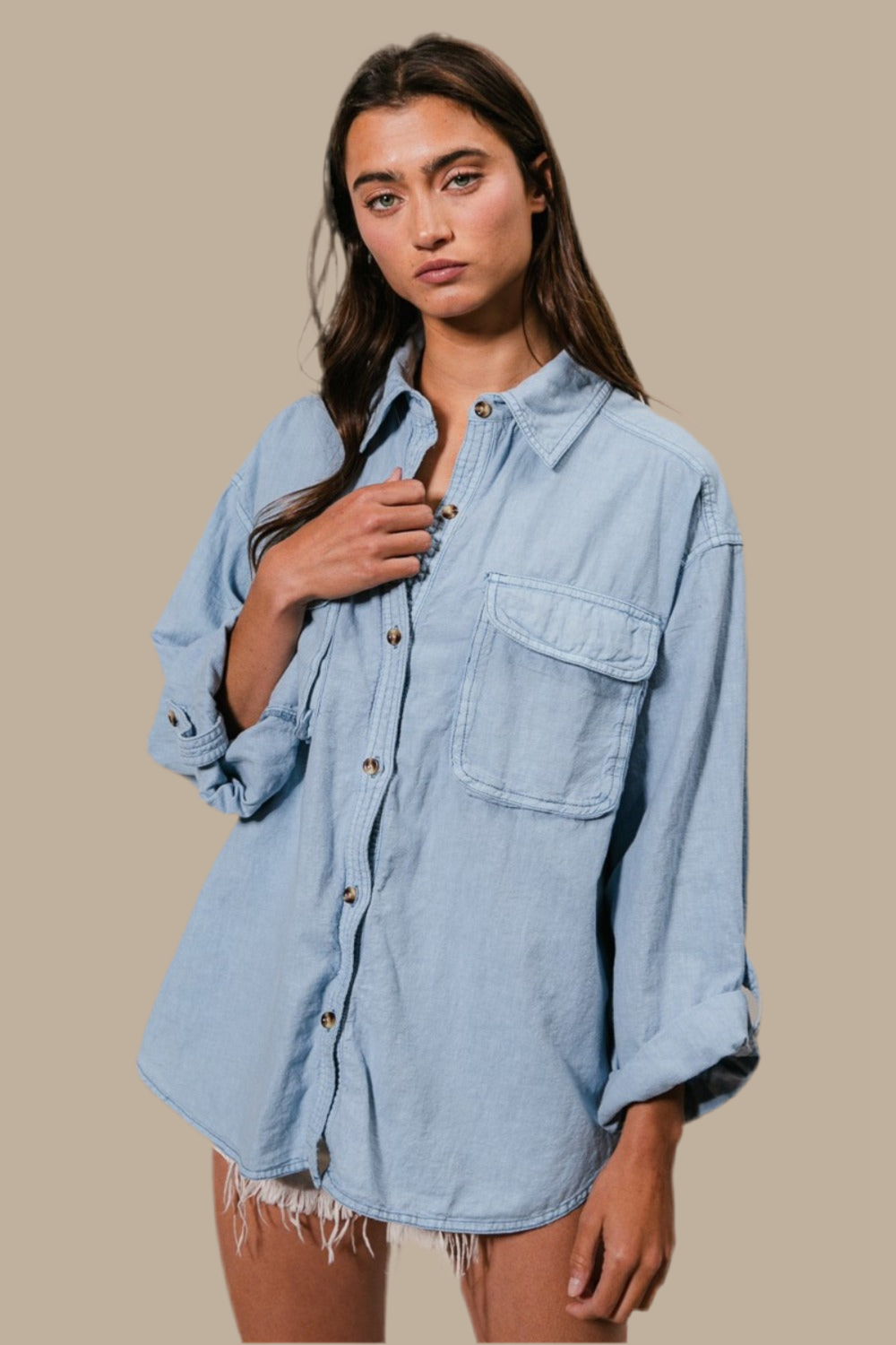 Blues Chest Pocket Blouse