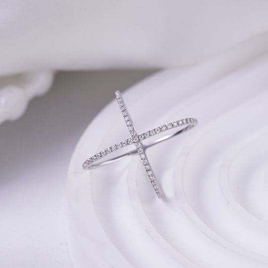 Moissanite Crisscross Ring