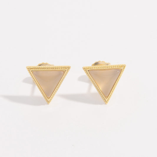 Triangle Opal Stud Earrings