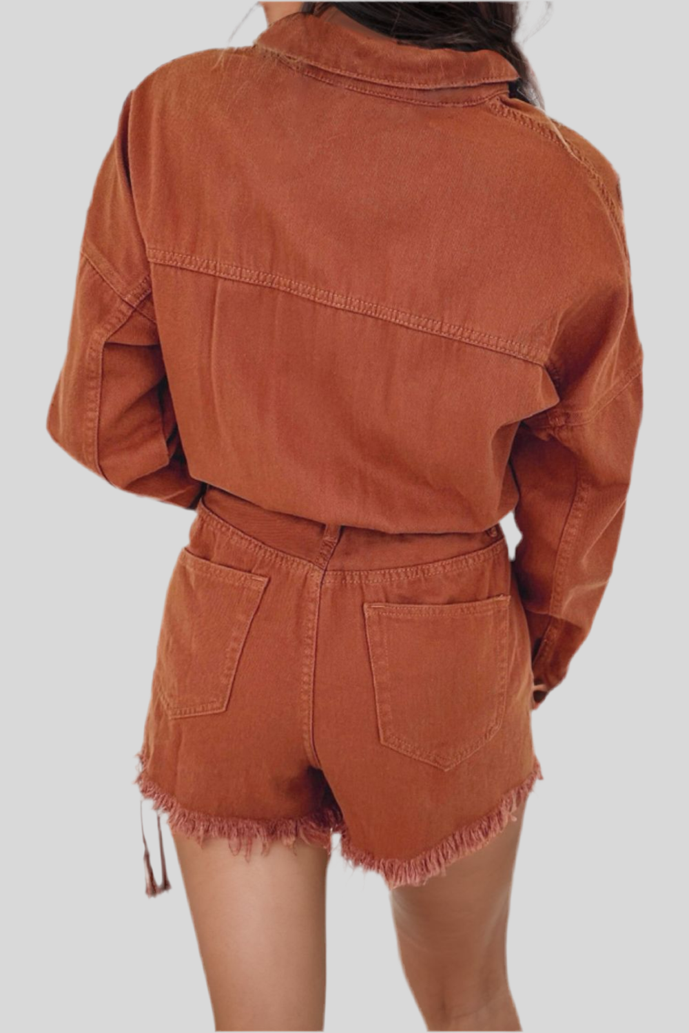 Distressed Cinnamon Romper