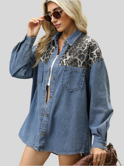 Leopard Denim Jacket