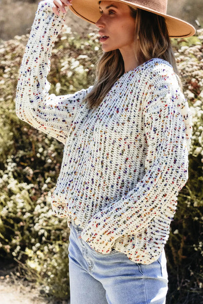 Confetti Open Back Sweater