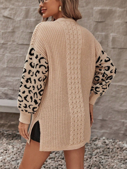 Pocketed Leopard Cardigan