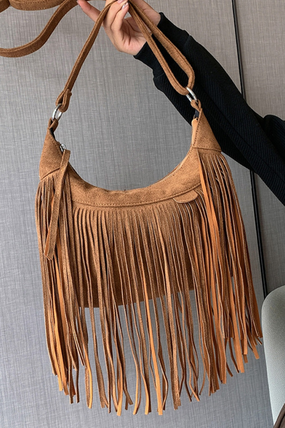 Hippie Suede Fringe Bag