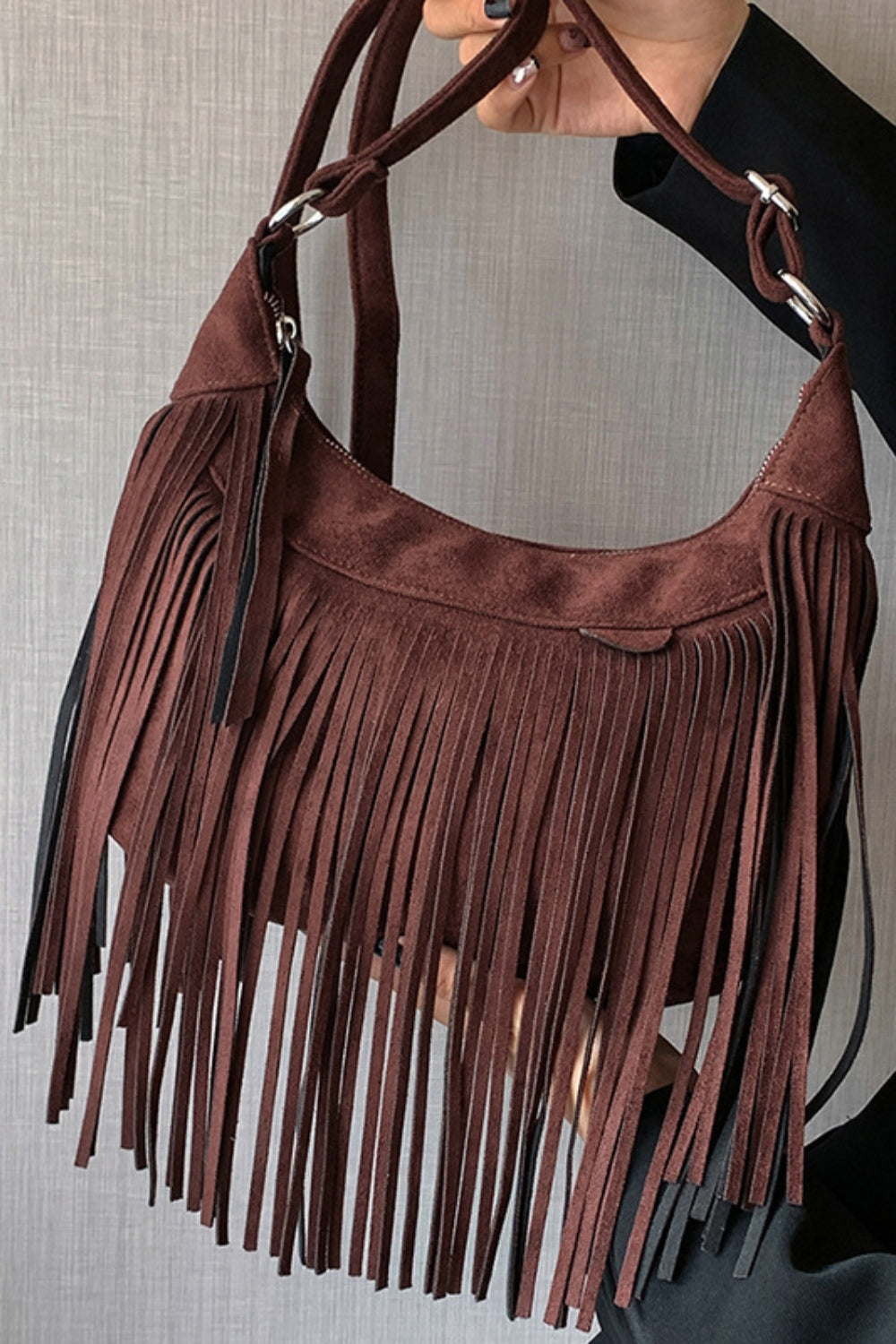 Hippie Suede Fringe Bag