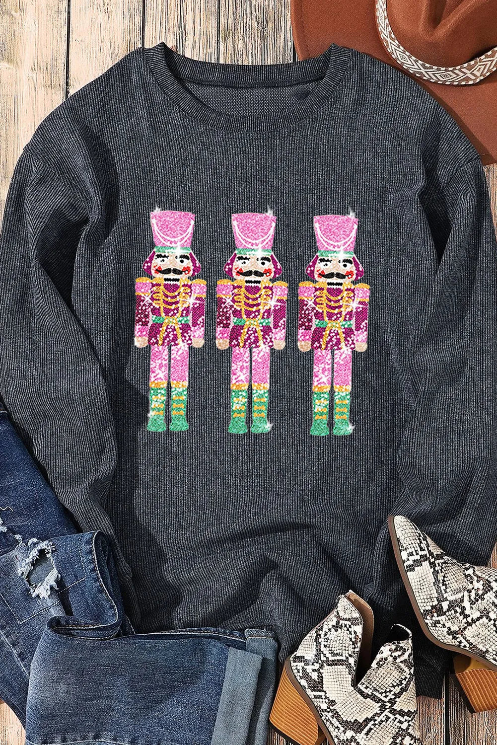 Triple Nutcracker Sequin Sweatshirt