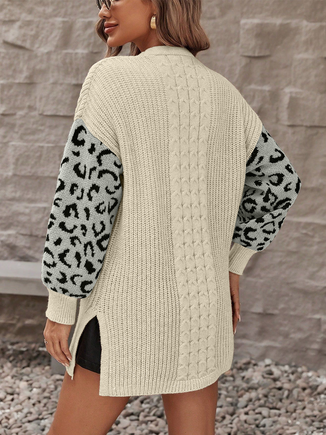 Pocketed Leopard Cardigan