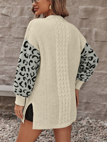 Pocketed Leopard Cardigan