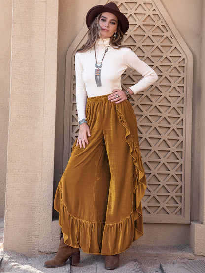 Polly's Ruffled Wide Leg Pants