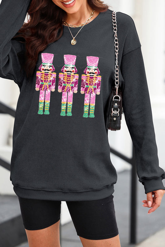 Triple Nutcracker Sequin Sweatshirt