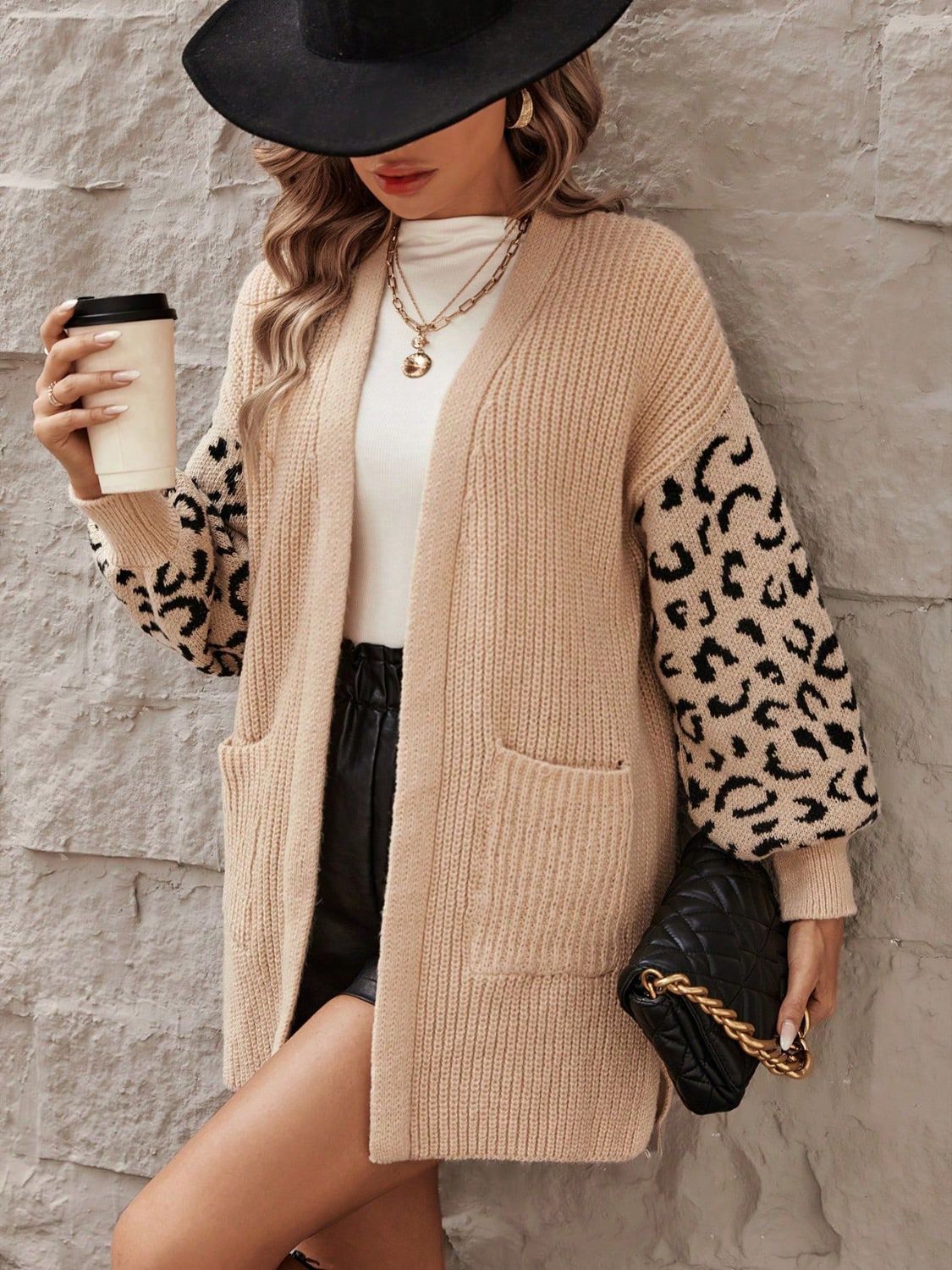 Pocketed Leopard Cardigan