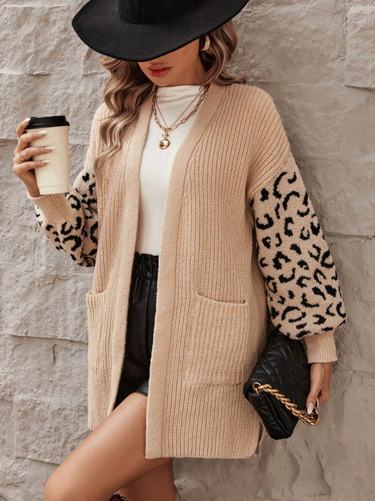 Pocketed Leopard Cardigan